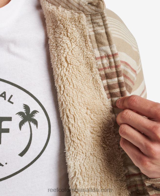 hombres Reef chamarra sherpa manga larga toro XDDFR590 leche de almendras