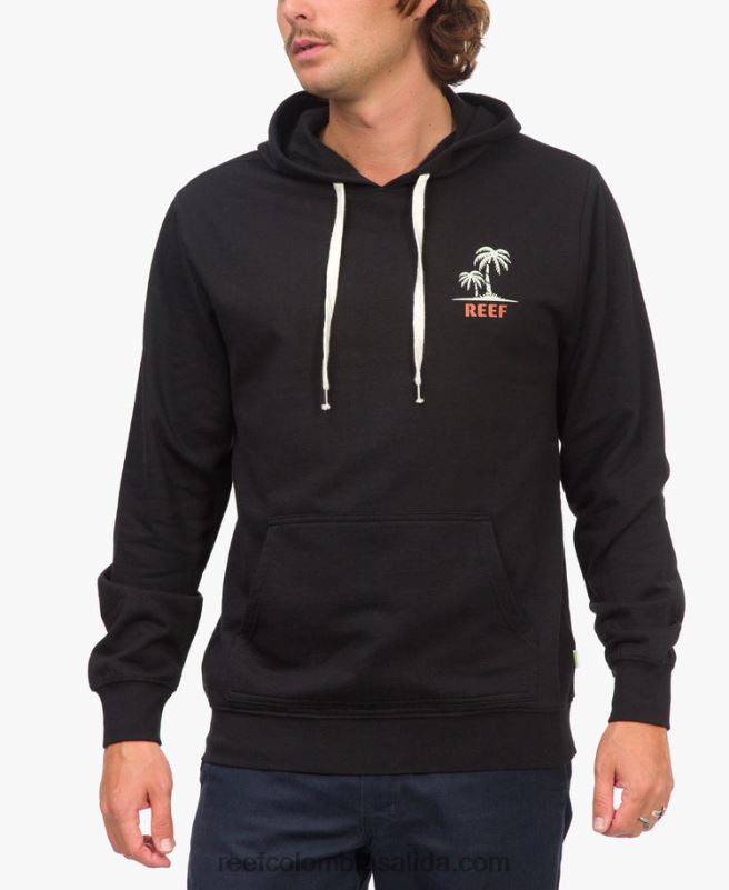 hombres Reef barajar sudadera con capucha XDDFR728 negro