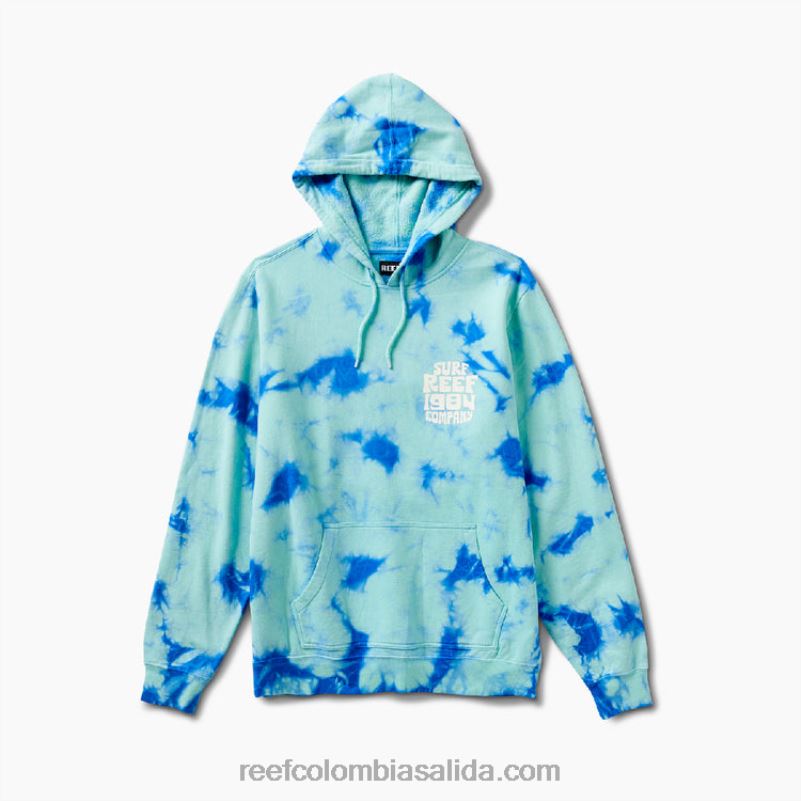 hombres Reef cazadora sudadera con capucha tie dye XDDFR744 verde electrico