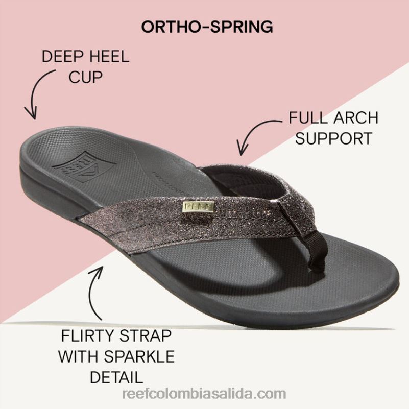 mujerarrecife orto-resorte XDDFR43 brillo negro/negro