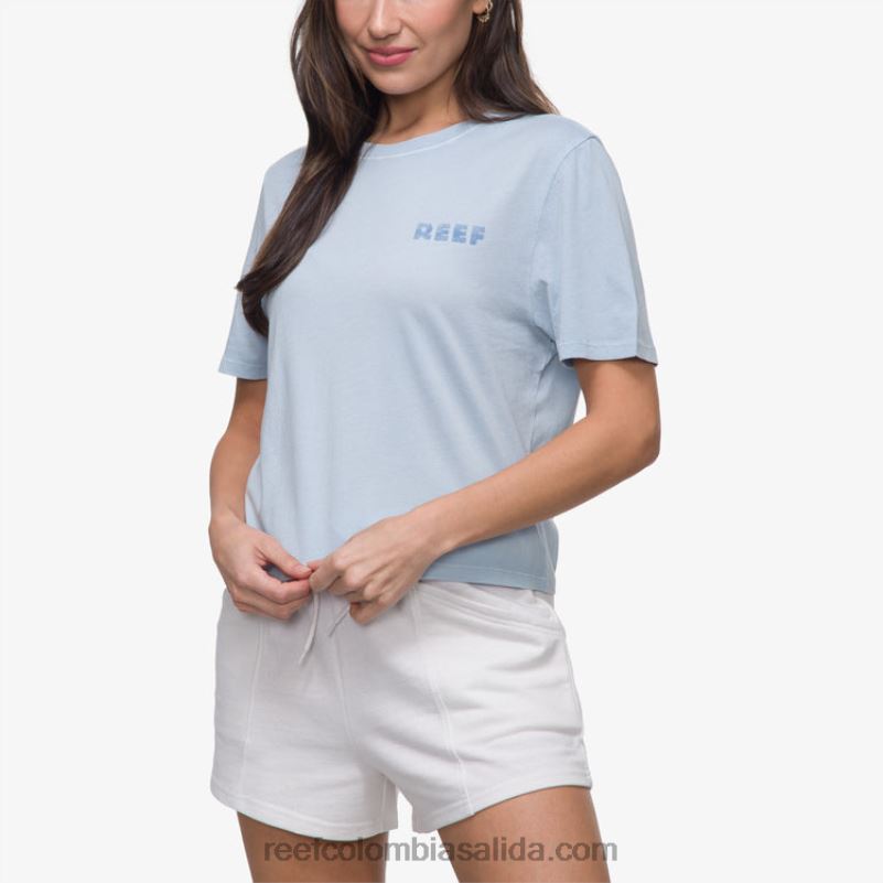 mujer Reef camiseta corta de manga corta con fuente XDDFR269 ruta aérea