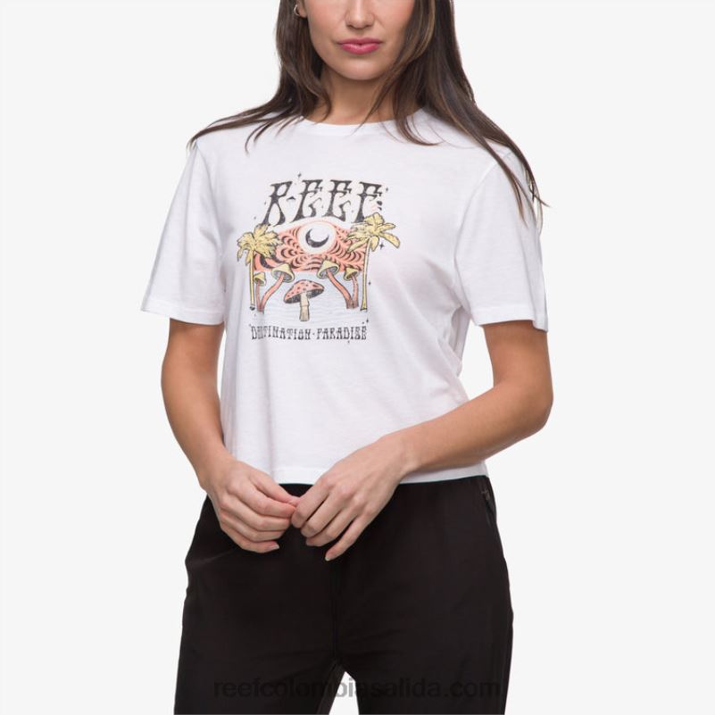 mujer Reef camiseta corta de manga corta de poster child XDDFR268 blanco brillante