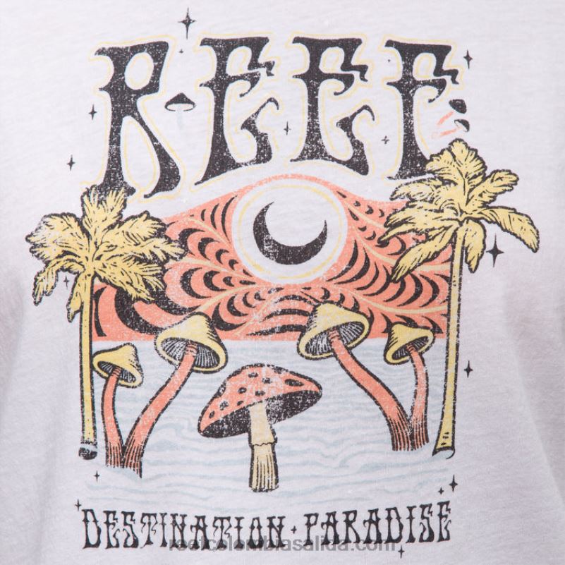 mujer Reef camiseta corta de manga corta de poster child XDDFR268 blanco brillante