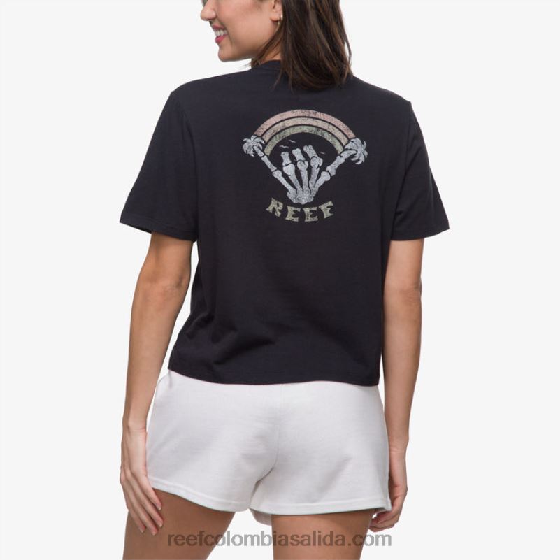 mujer Reef camiseta corta de manga corta en algún lugar XDDFR270 caviar
