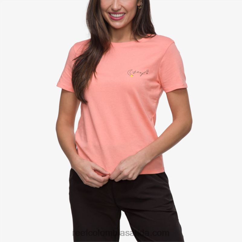 mujer Reef camiseta de manga corta con marco XDDFR266 flor del desierto