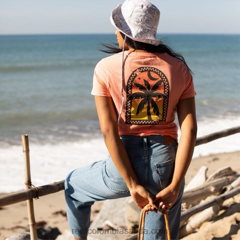 mujer Reef camiseta de manga corta con marco XDDFR266 flor del desierto