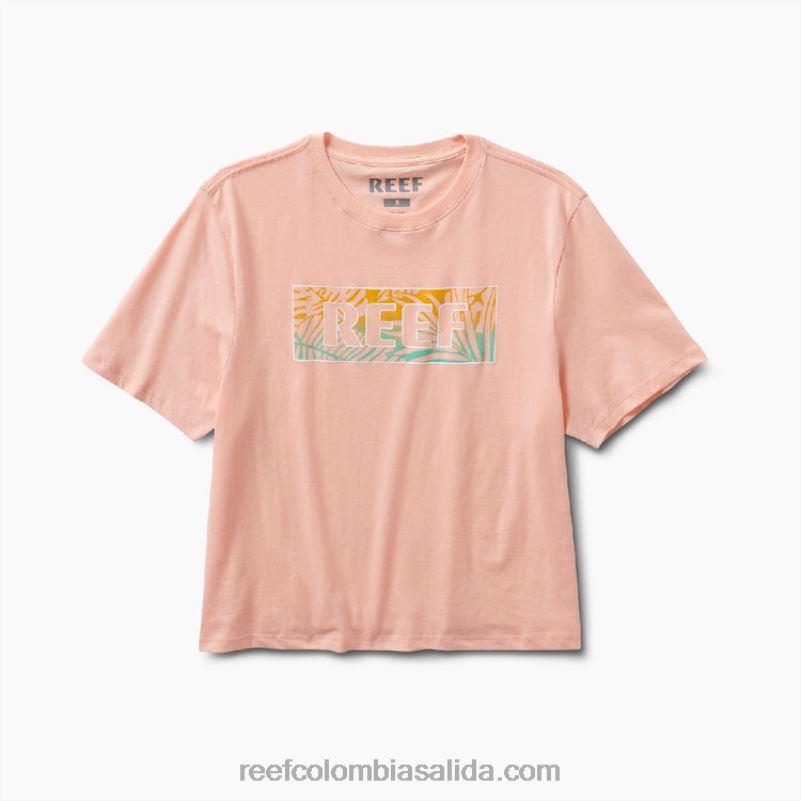 mujer Reef camiseta de manga corta sara XDDFR285 tinte de corbata de melocotón
