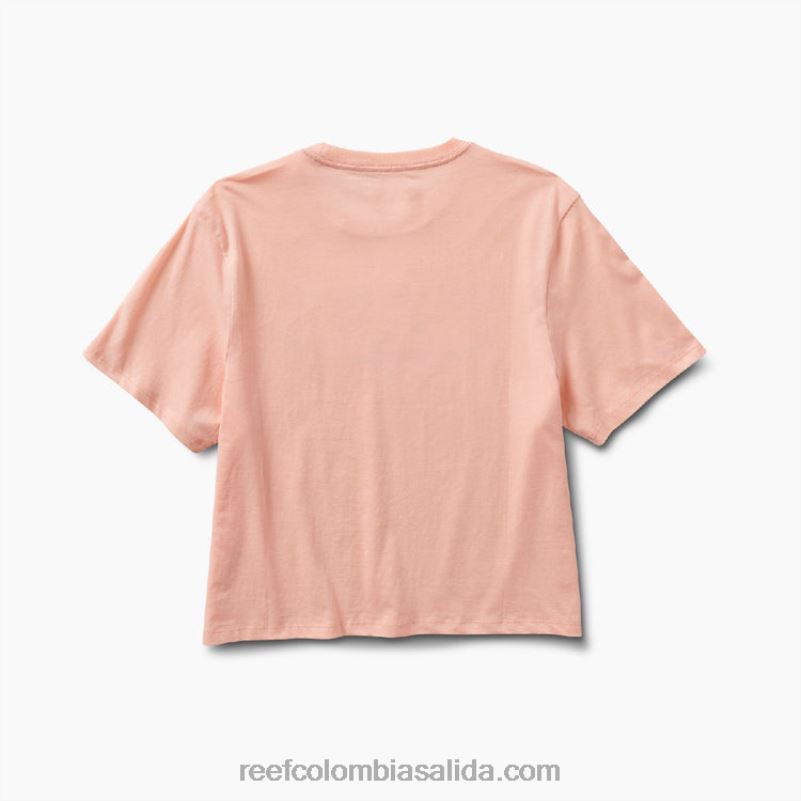 mujer Reef camiseta de manga corta sara XDDFR285 tinte de corbata de melocotón