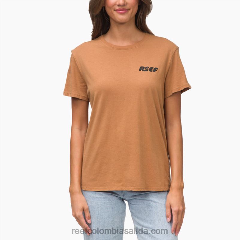 mujer Reef camiseta de manga corta vacay XDDFR275 marrón