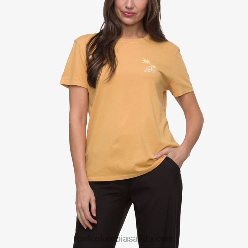 mujer Reef camiseta de salón de manga corta XDDFR276 amarillo miel